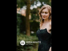 Load and play video in Gallery viewer, HW3043 HERAWHITE Scoop Neckline Brocade Satin Ballgown With Pockets