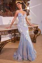 Load image into Gallery viewer, Ladivine Y034 - IRIDESCENT LIQUID SEQUIN FITTED GOWN