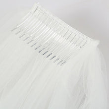 Load image into Gallery viewer, Scalloped beaded edge wedding veil with blusher.