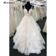 Load image into Gallery viewer, Natural waist A-line layered organza ball gown