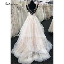 Load image into Gallery viewer, Natural waist A-line layered organza ball gown