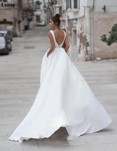 Load image into Gallery viewer, Satin Backless Modern Chic Wedding Gown