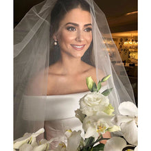 Load image into Gallery viewer, Satin Off The Shoulder Natural Waist Bridal Ball Gown