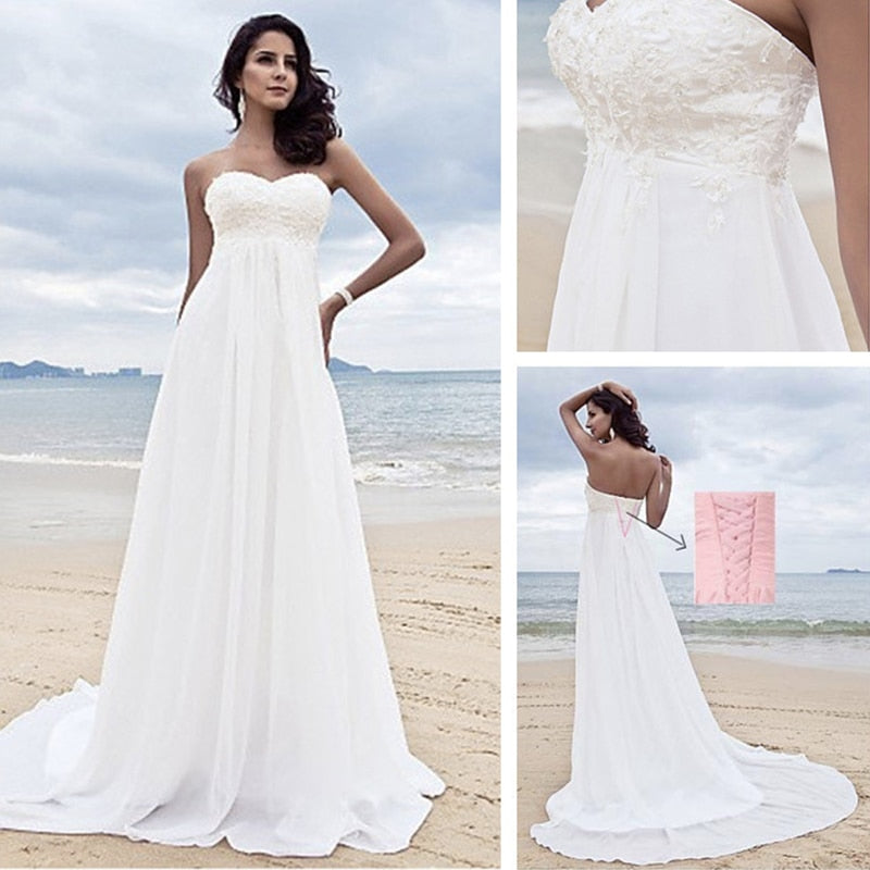 Organza empire waist wedding gown. White / 2 / Floor Length Organza empire waist wedding gown. White / 2 / Floor Length