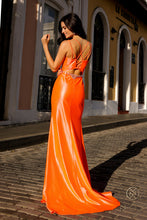 Load image into Gallery viewer, E1279 Satin Rhinestone Gown
