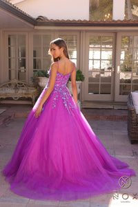 H1464 Shimmer Tulle A Line Sequin Prom Dress Ballgown Scoop Neck Pageant