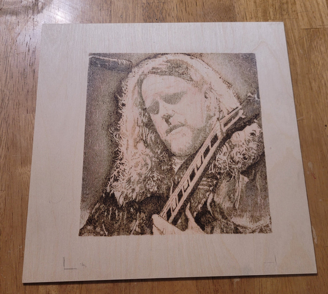 Warren Haynes, Gov't Mule - Custom Pyrography Autographed Artwork