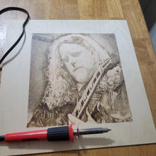 Load image into Gallery viewer, Warren Haynes, Gov&#39;t Mule - Custom Pyrography Autographed Artwork
