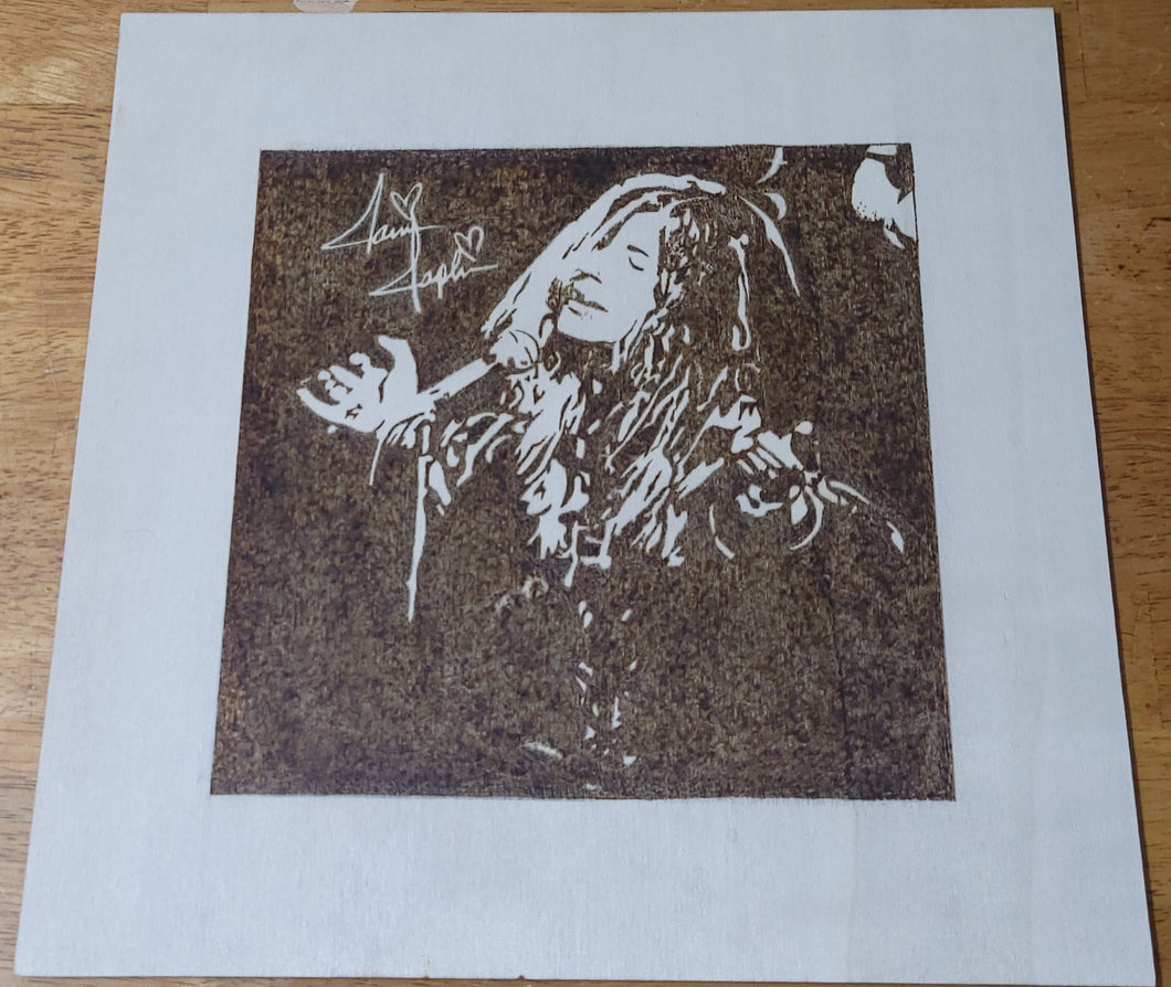 Janis Joplin - Custom Pyrography Artwork