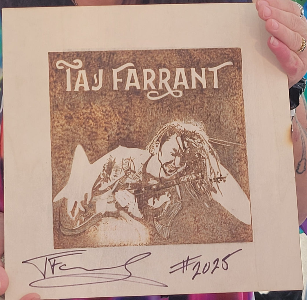 Taj Farrant Custom Pyrography Autographed Artwork