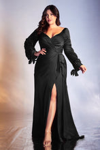 Load image into Gallery viewer, 7478 LADIVINE LUXURIOUS LONG SLEEVE SATIN FORMAL GOWN
