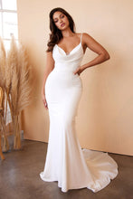Load image into Gallery viewer, CHARMEUSE MERMAID GOWN WITH TIE-BACK SASH
