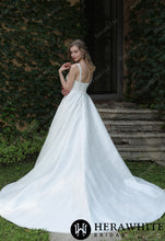 Load image into Gallery viewer, HERAWHITE - HW3046 - Minimalist Chic Modern Ballgown Wedding Dress With Shoulder Straps
