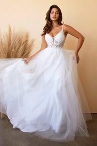 LAYERED TULLE A-LINE BRIDAL GOWN