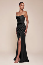 Load image into Gallery viewer, Ladivine CD355 Chiffon Strapless Slit Gown
