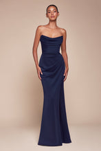 Load image into Gallery viewer, Ladivine CD355 Chiffon Strapless Slit Gown
