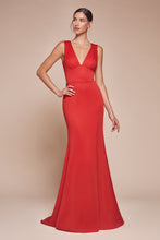 Load image into Gallery viewer, Ladivine CH395 Fitted Sleeveless Slit Gown
