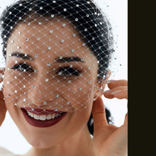 Load image into Gallery viewer, Rhinestone Crystal Adorned Vintage Inspired Birdcage Veil
