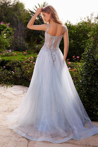 A1258 EMBELLISHED A-LINE TULLE BALL GOWN