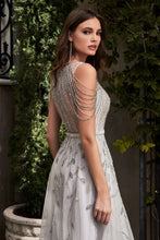 Load image into Gallery viewer, B710 Ladivine Decadent beaded silver ball gown

