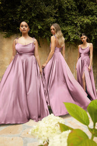 Ladivine - BD104 - Simply Elegant Satin A line Gown