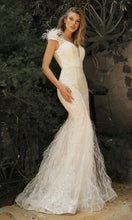 Load image into Gallery viewer, EMBELLISHED MERMIAD FEATHER ADORNED BRIDAL GOWN
