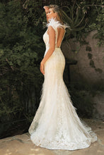 Load image into Gallery viewer, EMBELLISHED MERMIAD FEATHER ADORNED BRIDAL GOWN
