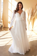 Load image into Gallery viewer, LONG SLEEVE CHIFFON BRIDAL GOWN
