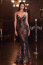 Load image into Gallery viewer, CD972 Ladivine Elegant fitted iridescents sequin gown.
