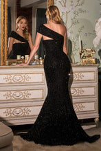 Load image into Gallery viewer, CD980 Ladivine Mermaid sequined  1 shoulder gown
