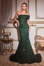 Load image into Gallery viewer, CD980 Ladivine Mermaid sequined  1 shoulder gown
