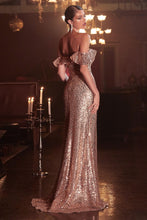Load image into Gallery viewer, CH167 Ladivine Off the shoulder sequined gown
