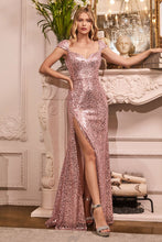 Load image into Gallery viewer, CH171 Ladivine Sequin Cap Sleeve Gown
