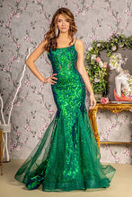 Load image into Gallery viewer, GL3230 GLS by Gloria Glitter Bead Sheer Bodice Mesh Trumpet Long Dress
