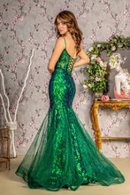 Load image into Gallery viewer, GL3230 GLS by Gloria Glitter Bead Sheer Bodice Mesh Trumpet Long Dress
