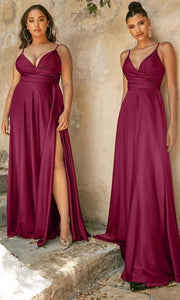 Ladivine 7485 - Soft Satin A-Line Gown