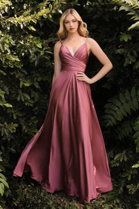 Ladivine 7485 - Soft Satin A-Line Gown