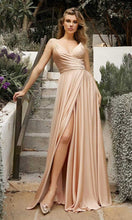 Load image into Gallery viewer, Ladivine 7485 - Soft Satin A-Line Gown
