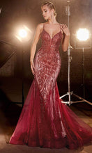 Load image into Gallery viewer, CC2253 Plunging Godets Mermaid Evening Gown
