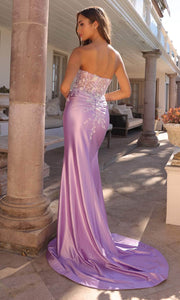 C1346 - Sequin Embellished Strapless Prom Gown