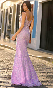 D1465 - Sheath Prom Dress with Slit