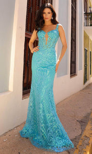 Nox Anabel E1274 - Wide Strap Sequin Evening Dress