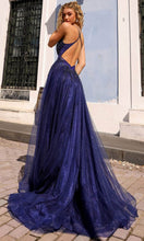 Load image into Gallery viewer, Nox Anabel G1405 - Scoop Lace Appliqued Prom Dress with Slit
