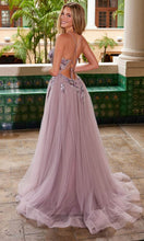 Load image into Gallery viewer, Nox Anabel G1649 - Sheer Bodice Tulle Gown with High Slit

