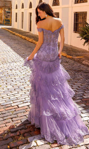 Nox Anabel R1301 - Applique Trumpet Prom Dress