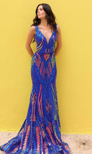 Load image into Gallery viewer, R1402 - Sequin Embellished Plunging V-Neck Prom Gown

