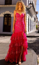 Load image into Gallery viewer, T1337 - Sleeveless Ruffled Trumpet Prom Dress
