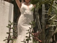 Load and play video in Gallery viewer, EMBELLISHED MERMIAD FEATHER ADORNED BRIDAL GOWN

