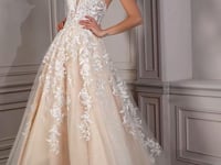 Load and play video in Gallery viewer, CHAMPAGNE BRIDAL BALL GOWN
