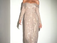 Load and play video in Gallery viewer, SEQUIN OFF THE SHOULDER LONG SLEEVE GOWN
